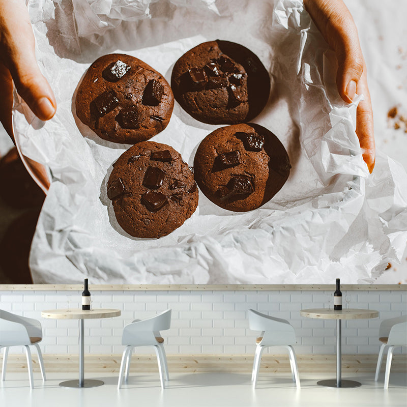 Customized Sweet Cookies Mural Wallpaper Commercial Use Decorative Restaurant
