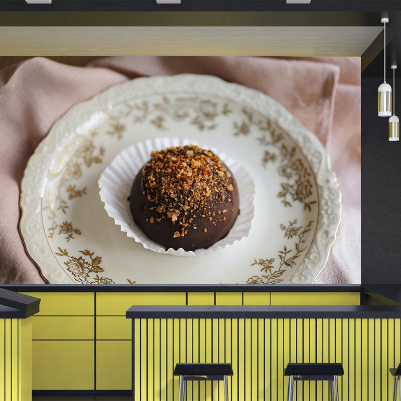 Delicious Chocolate Wall Paper Mural Stain Resistant Wall Covering for Dessert Shop