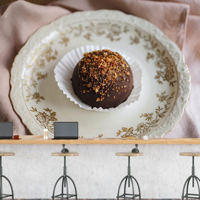Delicious Chocolate Wall Paper Mural Stain Resistant Wall Covering for Dessert Shop