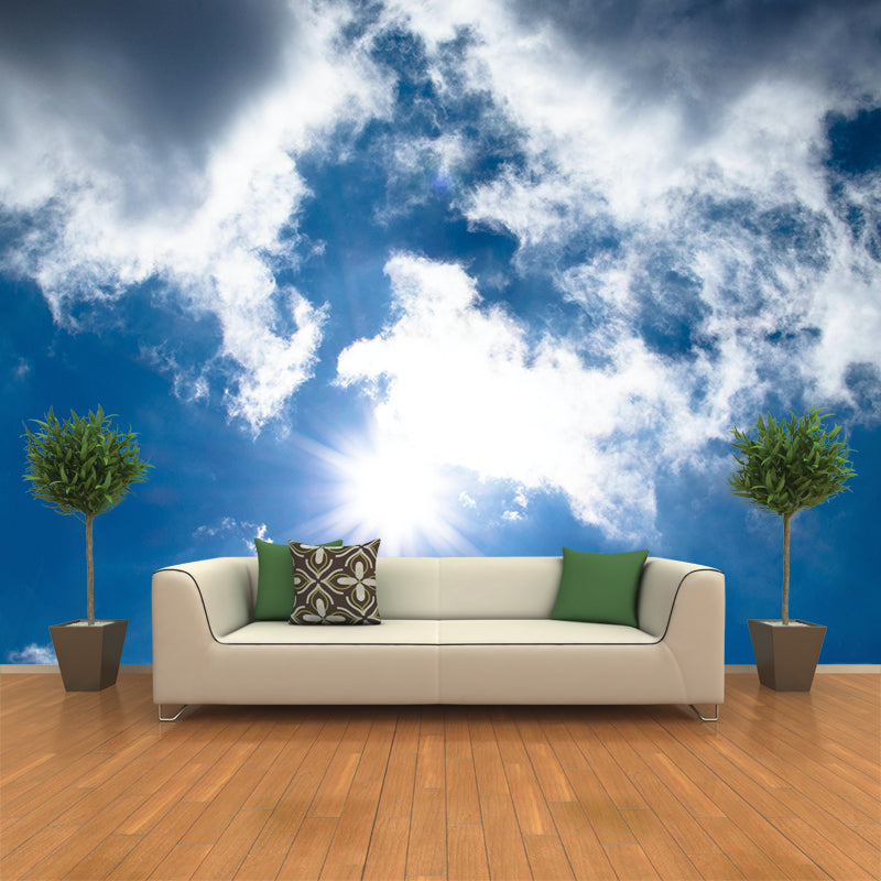 Wandtapete „Gutes Wetter“ im minimalistischen Stil für die Wohnzimmerdekoration in sanften Farben
