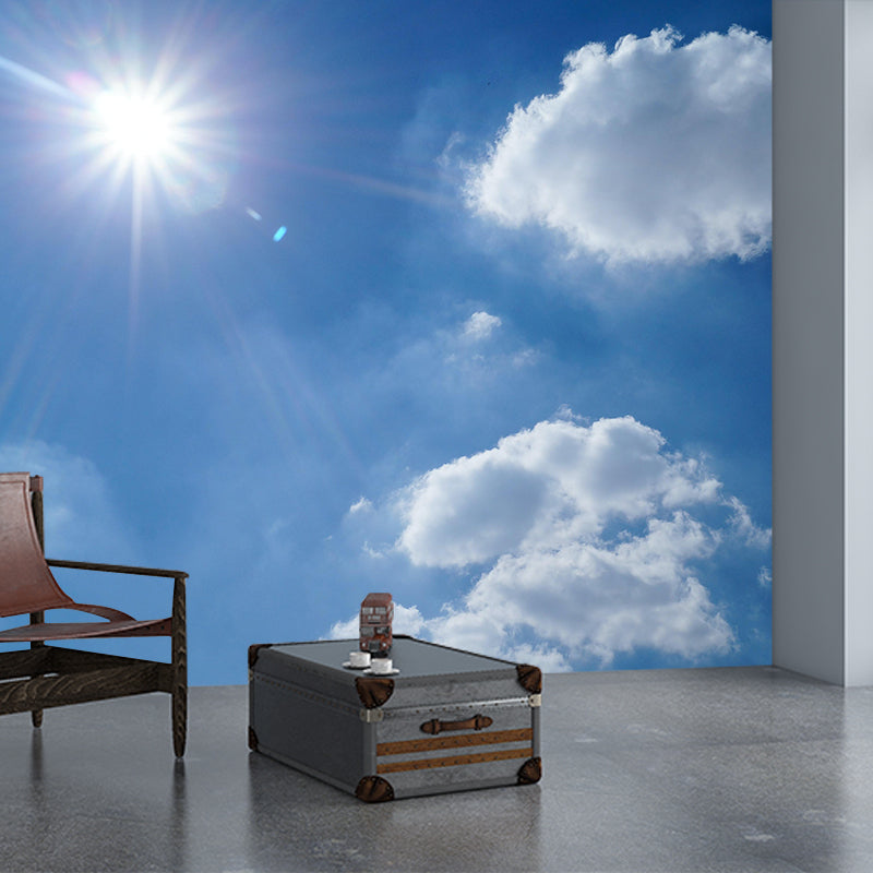 Wandtapete „Gutes Wetter“ im minimalistischen Stil für die Wohnzimmerdekoration in sanften Farben