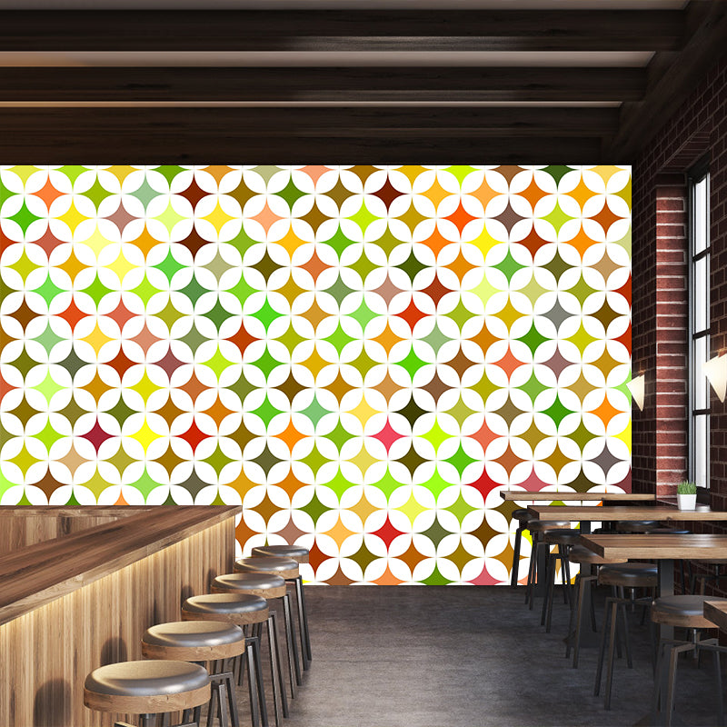 Illustration Geometry Mural Wallpaper Mildew Resistant Wall Covering for House Interior