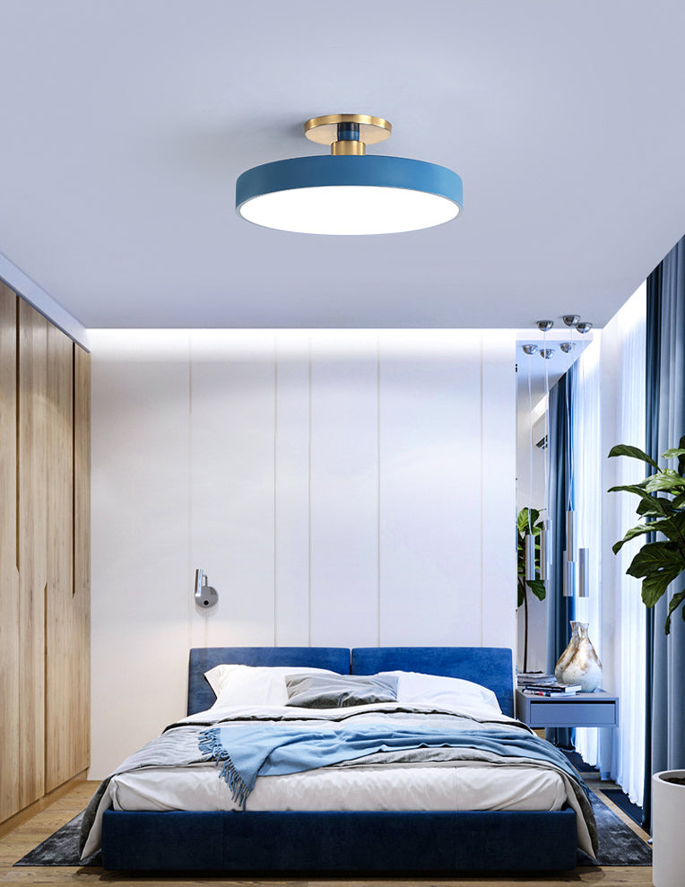 Metalen 1-lichts semi-inbouwlamp Moderne stijl cilinder semi-inbouwplafondverlichting