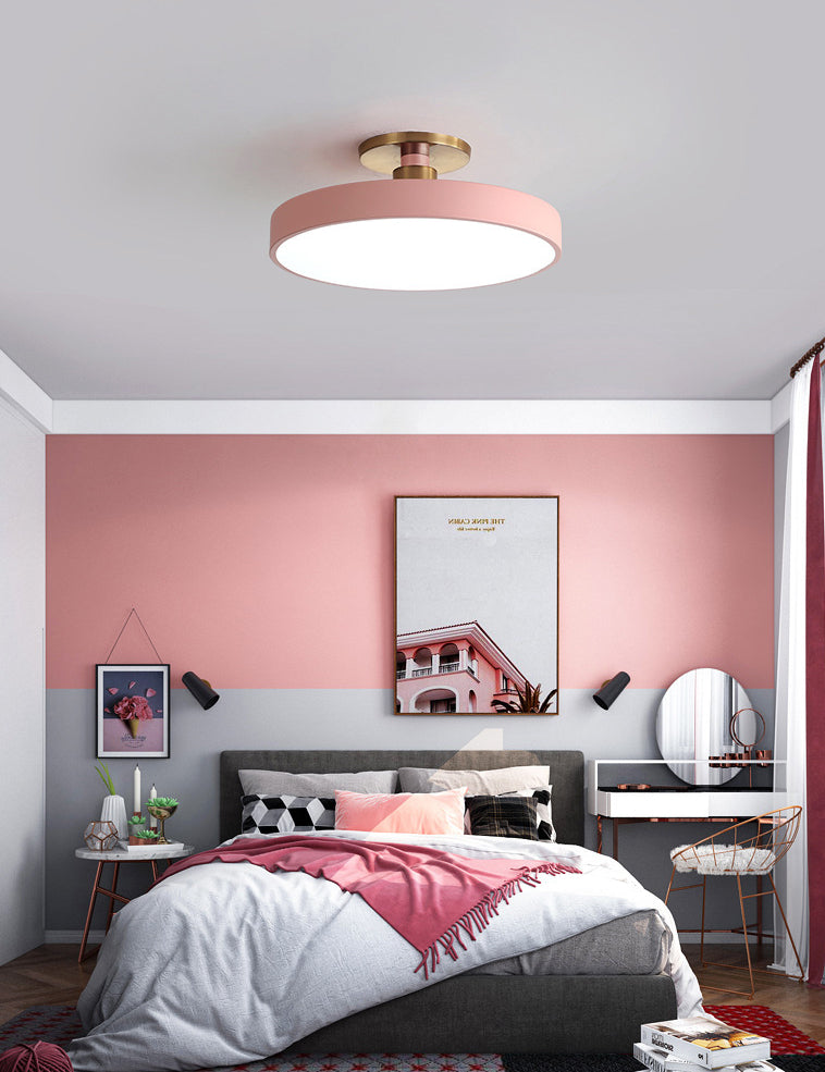 Metalen 1-lichts semi-inbouwlamp Moderne stijl cilinder semi-inbouwplafondverlichting