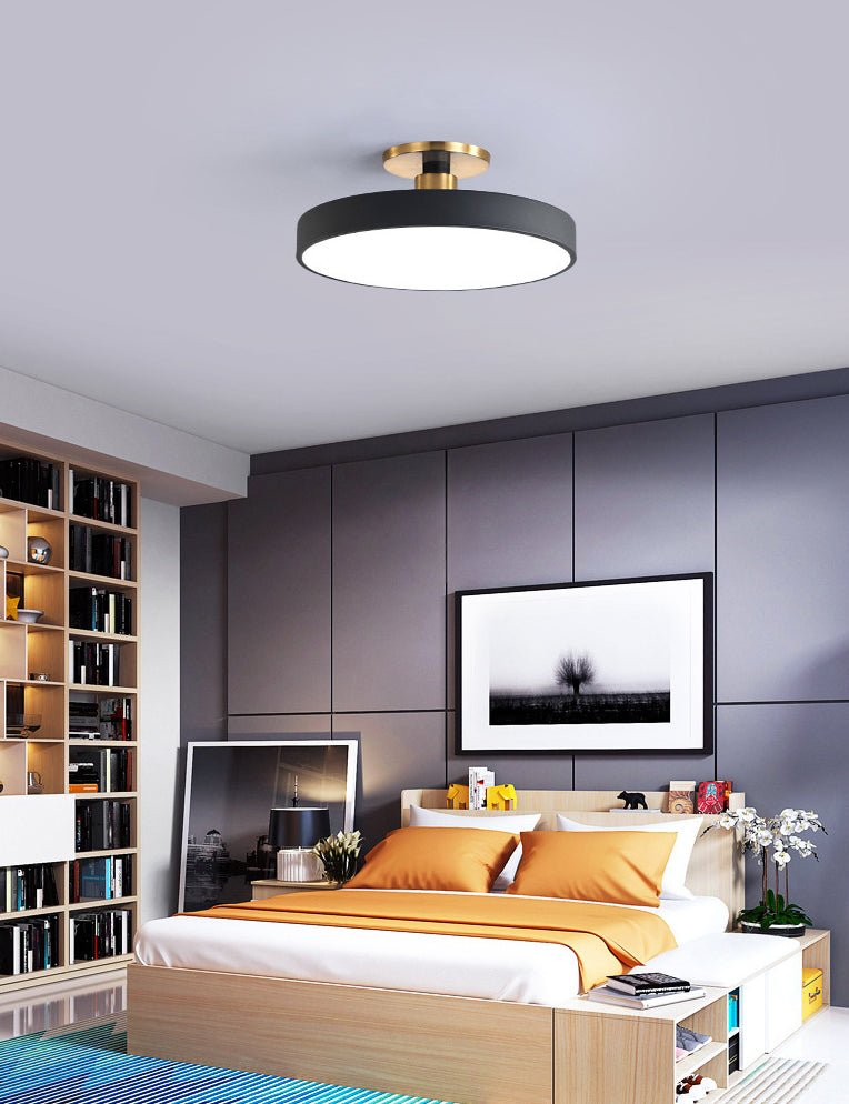 Metalen 1-lichts semi-inbouwlamp Moderne stijl cilinder semi-inbouwplafondverlichting
