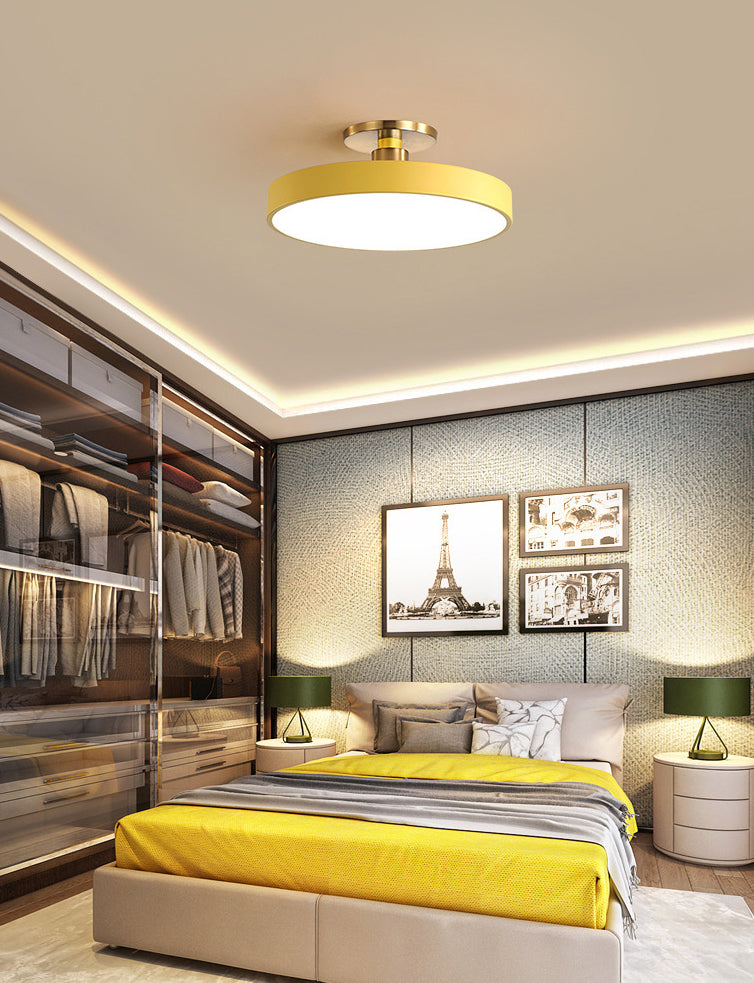 Metalen 1-lichts semi-inbouwlamp Moderne stijl cilinder semi-inbouwplafondverlichting