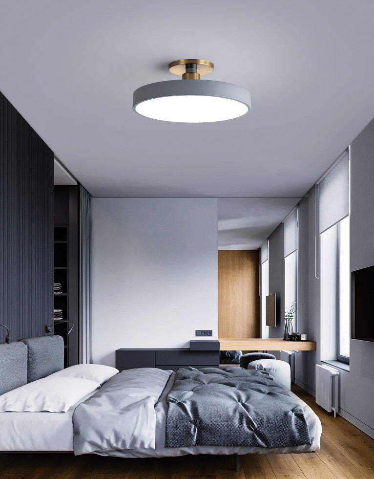 Metalen 1-lichts semi-inbouwlamp Moderne stijl cilinder semi-inbouwplafondverlichting