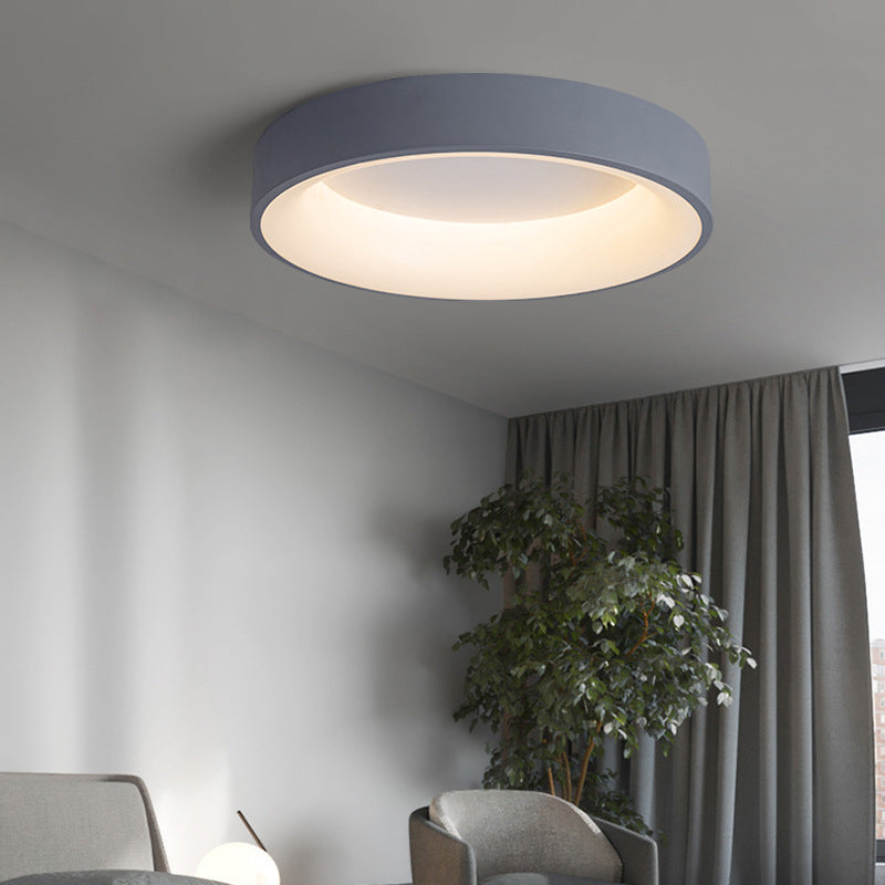 1-Light Round Shaped Flush Mount Light Modern Style Metal Led Flush Mount