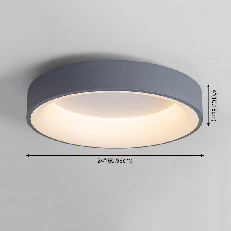 1-Light Round Shaped Flush Mount Light Modern Style Metal Led Flush Mount