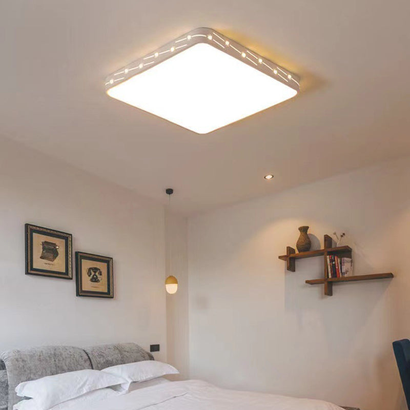 Plafoniera da incasso a soffitto a led quadrata a 1 luce in metallo stile moderno colore bianco
