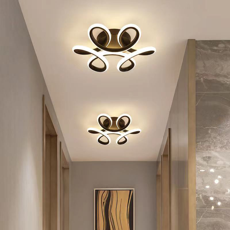 Moderne minimalistische LED-plafondlamp smeedijzeren lineaire inbouw met acryl kap