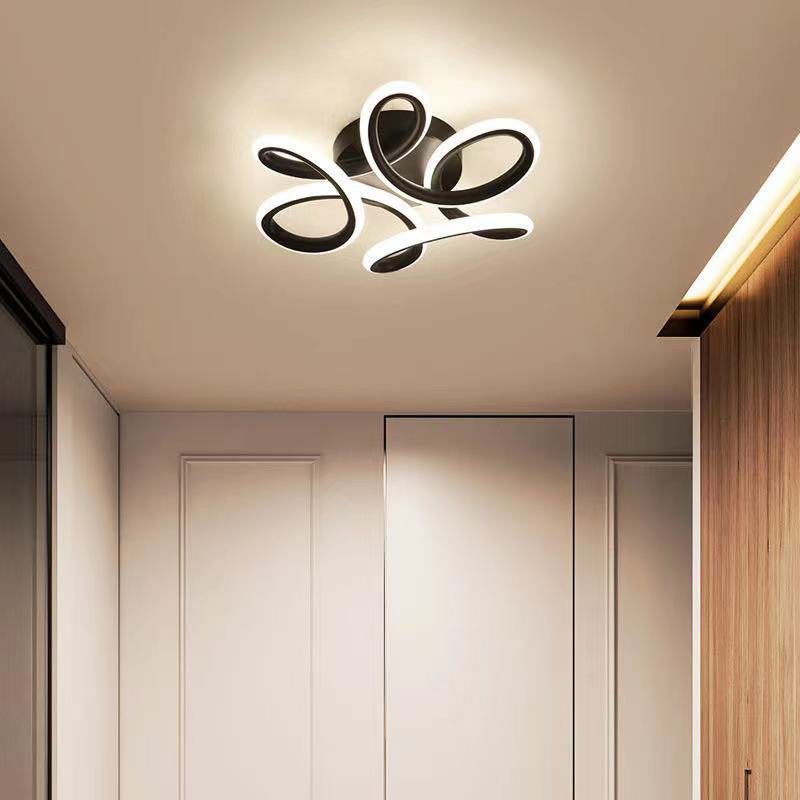 Moderne minimalistische LED-plafondlamp smeedijzeren lineaire inbouw met acryl kap