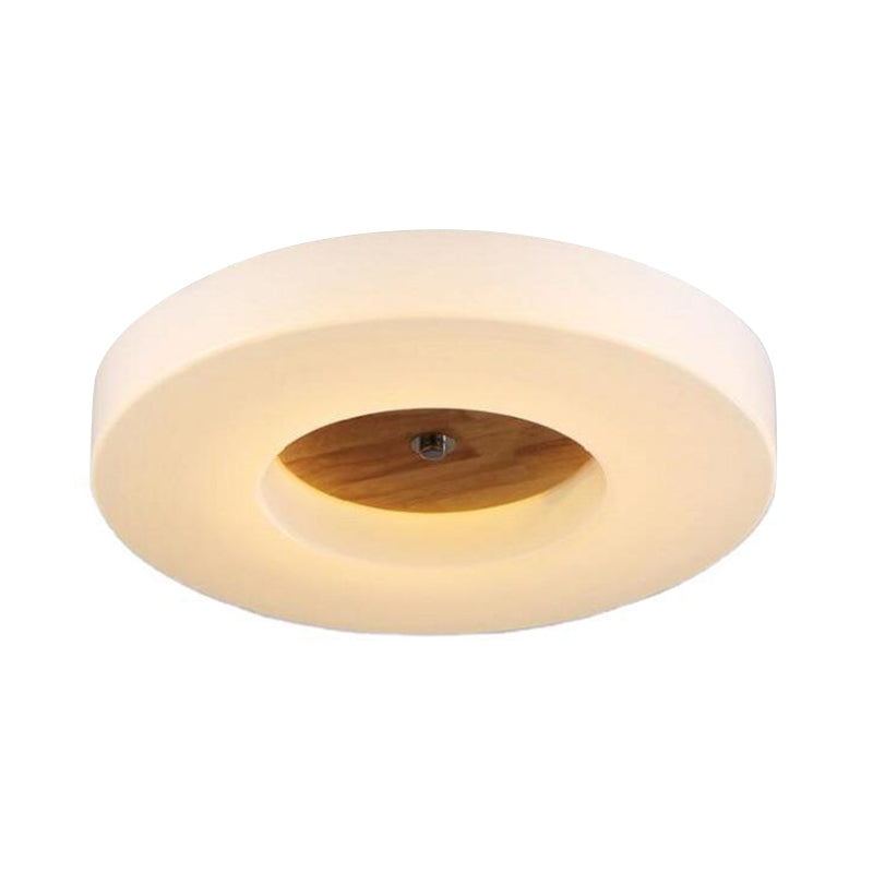 Wooden Circular LED Ceiling Light in Modern Creative Style Acrylic Flush Mount for Living Room