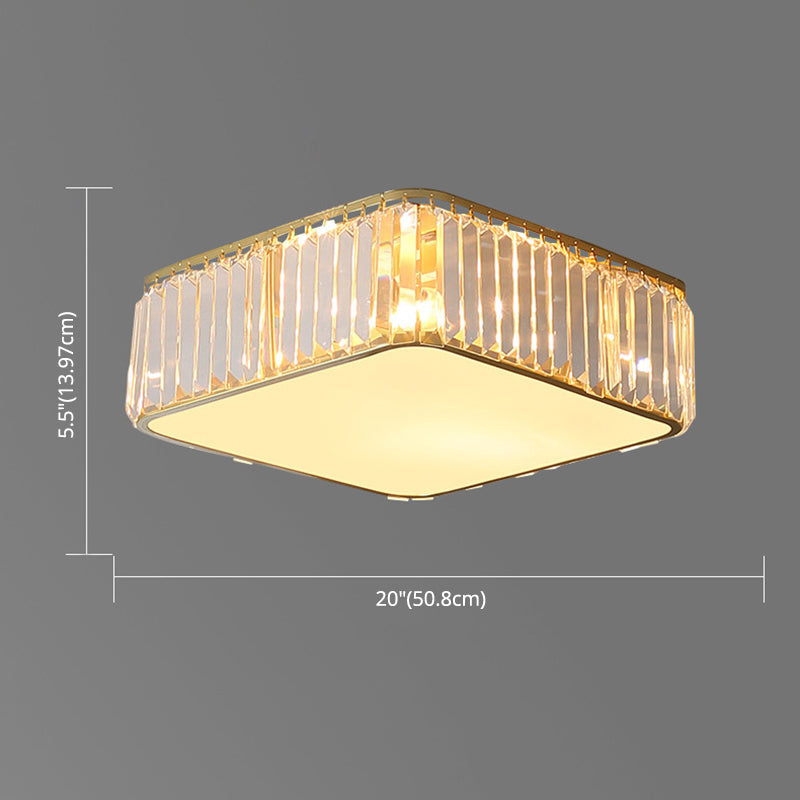 Moderne luxe geometrische inbouw smeedijzeren plafondlamp voor binnen met kristallen kap