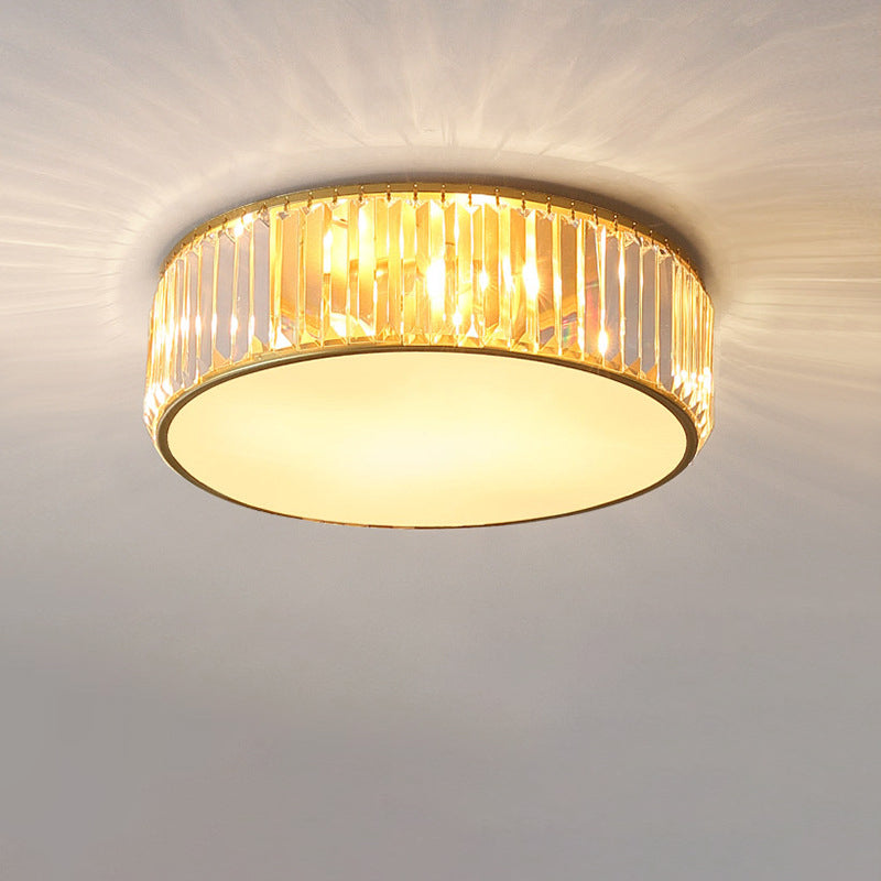 Moderne luxe geometrische inbouw smeedijzeren plafondlamp voor binnen met kristallen kap