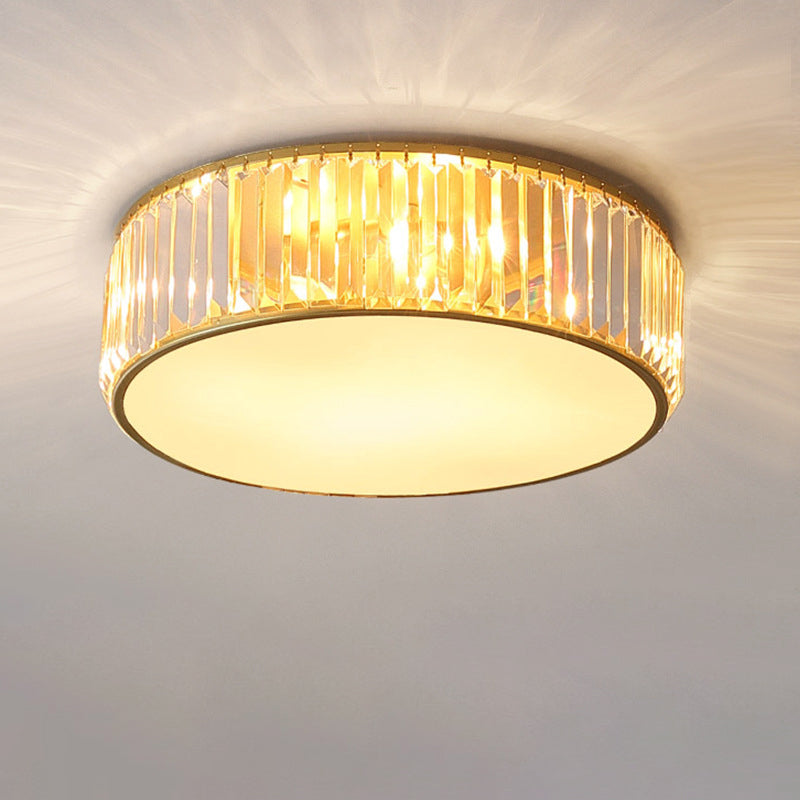 Moderne luxe geometrische inbouw smeedijzeren plafondlamp voor binnen met kristallen kap