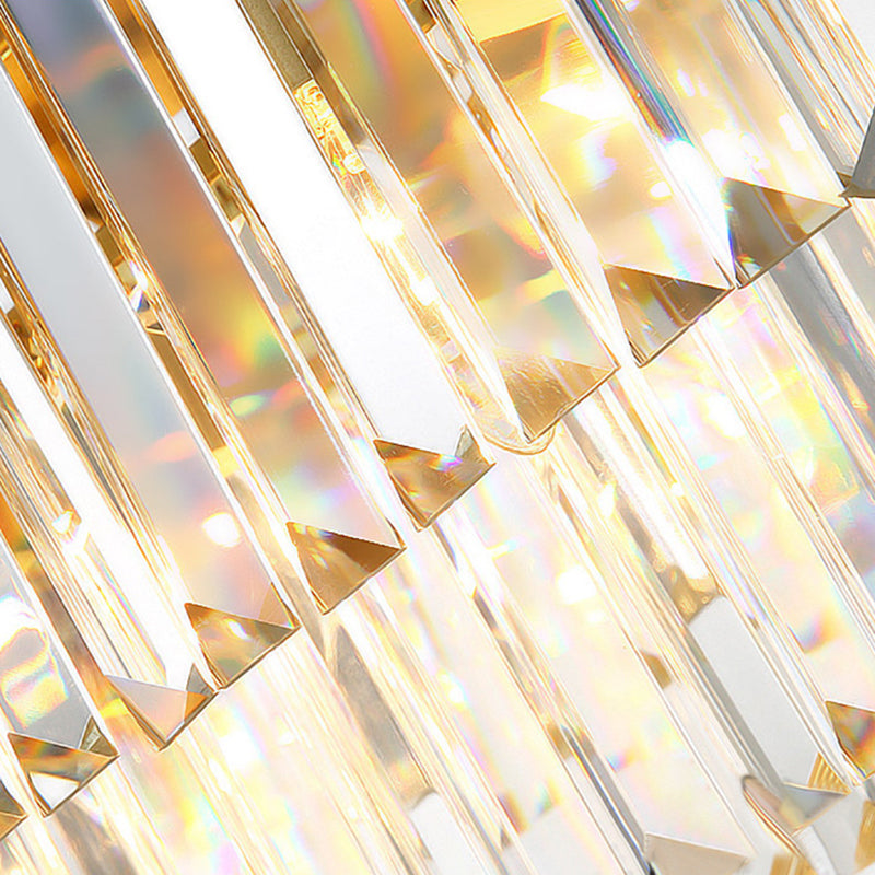 Moderne luxe geometrische inbouw smeedijzeren plafondlamp voor binnen met kristallen kap