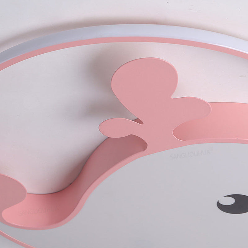 Kinder Kreative LED Deckenleuchte Schmiedeeisen Dolphin Flush Mount mit Acryl Schatten