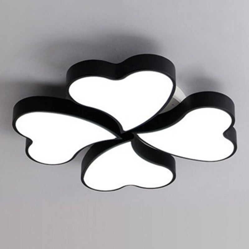 Moderne minimalistische LED Deckenleuchte Schmiedeeisen Herz-Shaped Flush Mount mit Acryl-Farbton