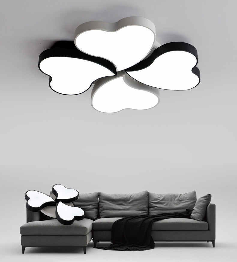 Moderne minimalistische LED Deckenleuchte Schmiedeeisen Herz-Shaped Flush Mount mit Acryl-Farbton