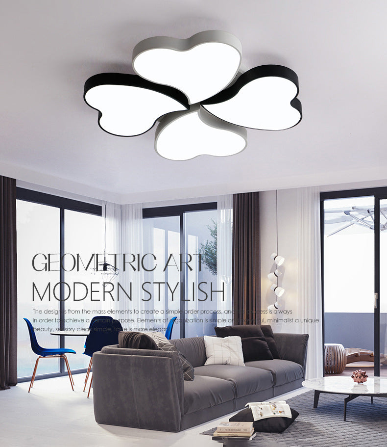 Moderne minimalistische LED Deckenleuchte Schmiedeeisen Herz-Shaped Flush Mount mit Acryl-Farbton