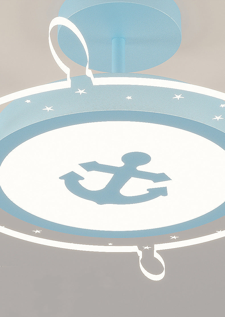 Kids Flush Mount Light Rudder Metal LED Ceiling Mount Light Fixture for Children's Room