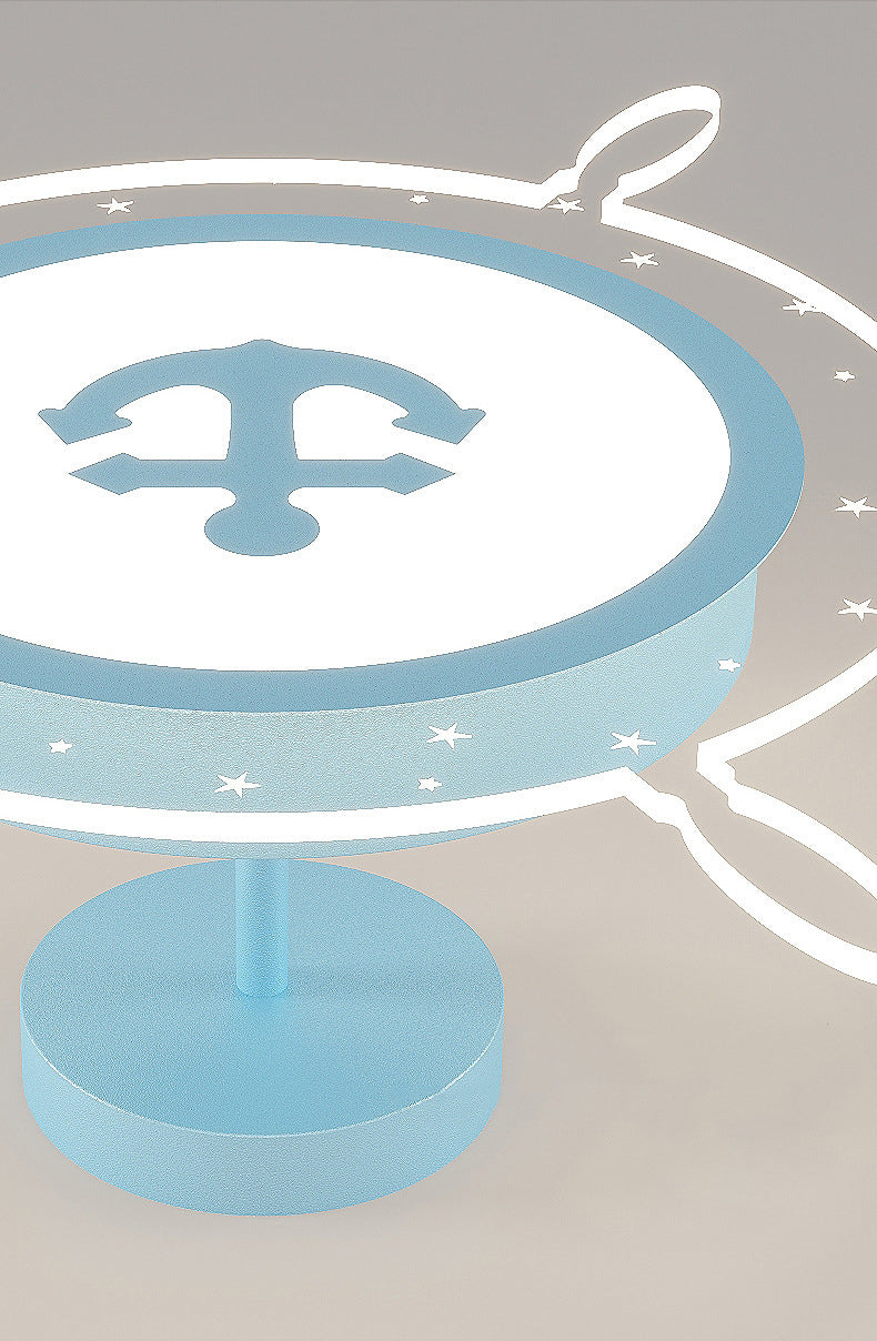 Kids Flush Mount Light Rudder Metal LED Ceiling Mount Light Fixture for Children's Room