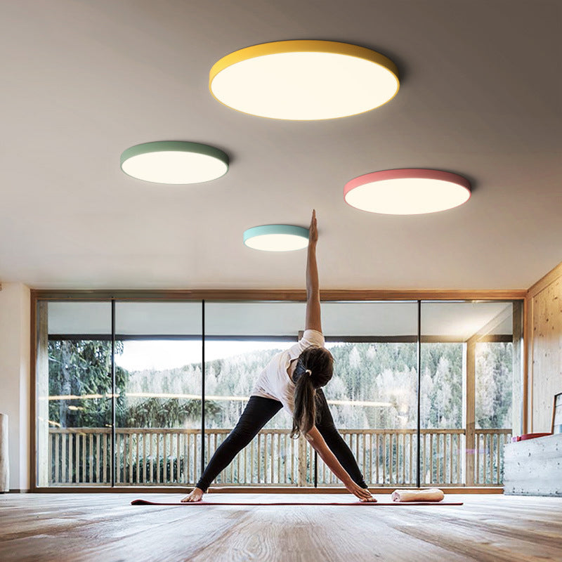 Cylinder Metal Led Surface Mount Ceiling Lights 1-Light Modern Style Flush Mount Light