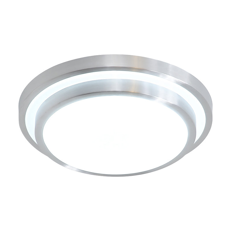 Style moderne aluminium LED encastré luminaire argent tambour encastré plafonnier