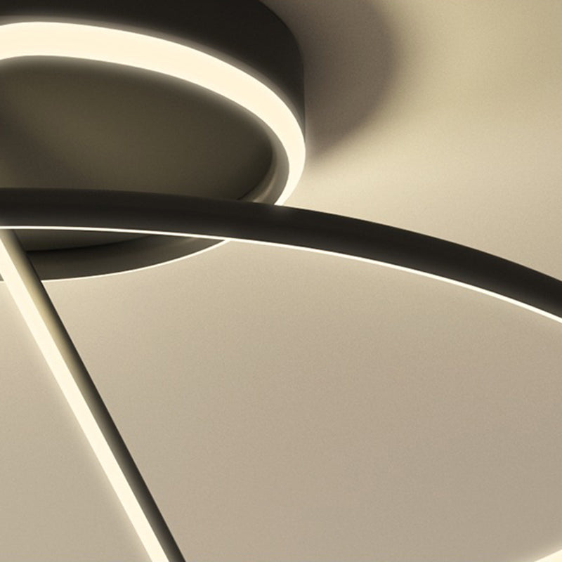 Swirl Wave 1-Light Flush Mount Lighting Fixtures Modern Style Black Flush Ceiling Light