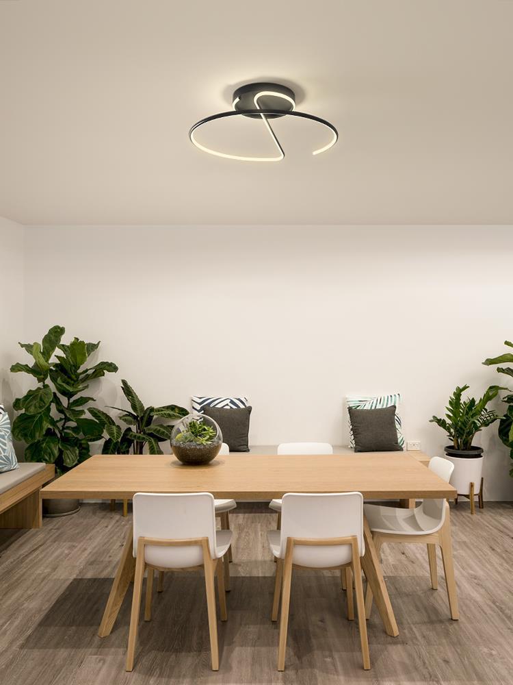 Swirl Wave 1-Light Flush Mount Lighting Fixtures Modern Style Black Flush Ceiling Light