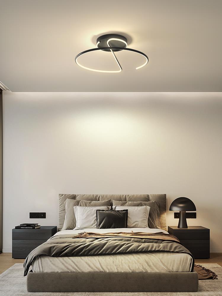 Swirl Wave 1-Light Flush Mount Lighting Fixtures Modern Style Black Flush Ceiling Light