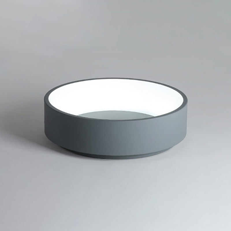 Modern Nordic LED Macaron Ceiling Light Aluminium Circular Flush Mount with Acrylic Shade