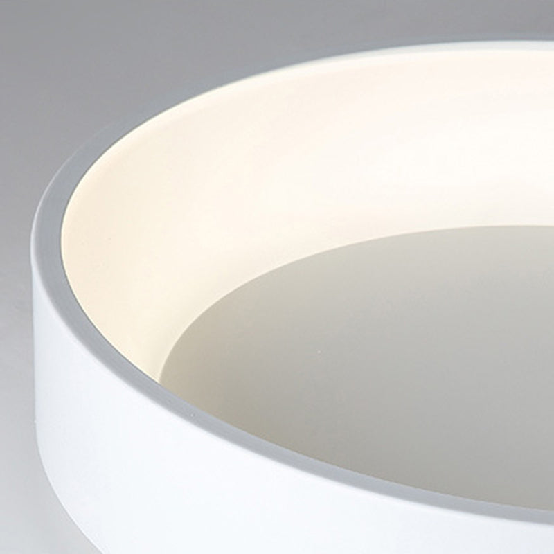 Modern Nordic LED Macaron Ceiling Light Aluminium Circular Flush Mount with Acrylic Shade