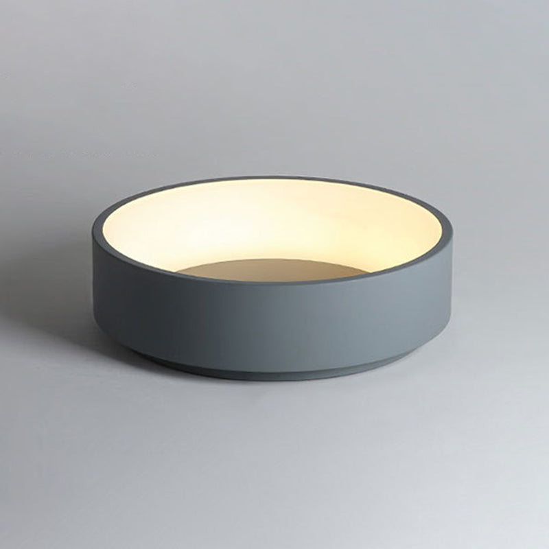 Modern Nordic LED Macaron Ceiling Light Aluminium Circular Flush Mount with Acrylic Shade