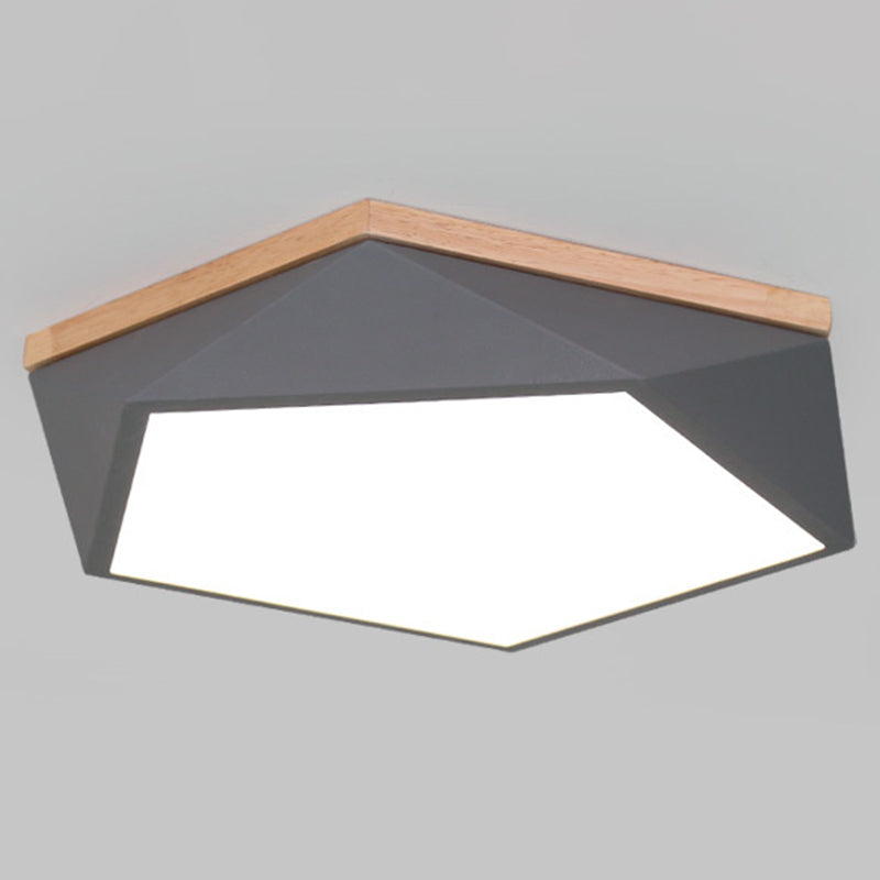 Acrylic Geometric LED Flush Mount in Modern Concise Style Iron Macaron Ceiling Light for Bedroom