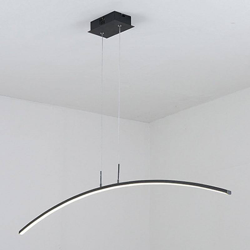 Moderna luce concisa isola a led Luce in ferro laccata Luce con ombra acrilica