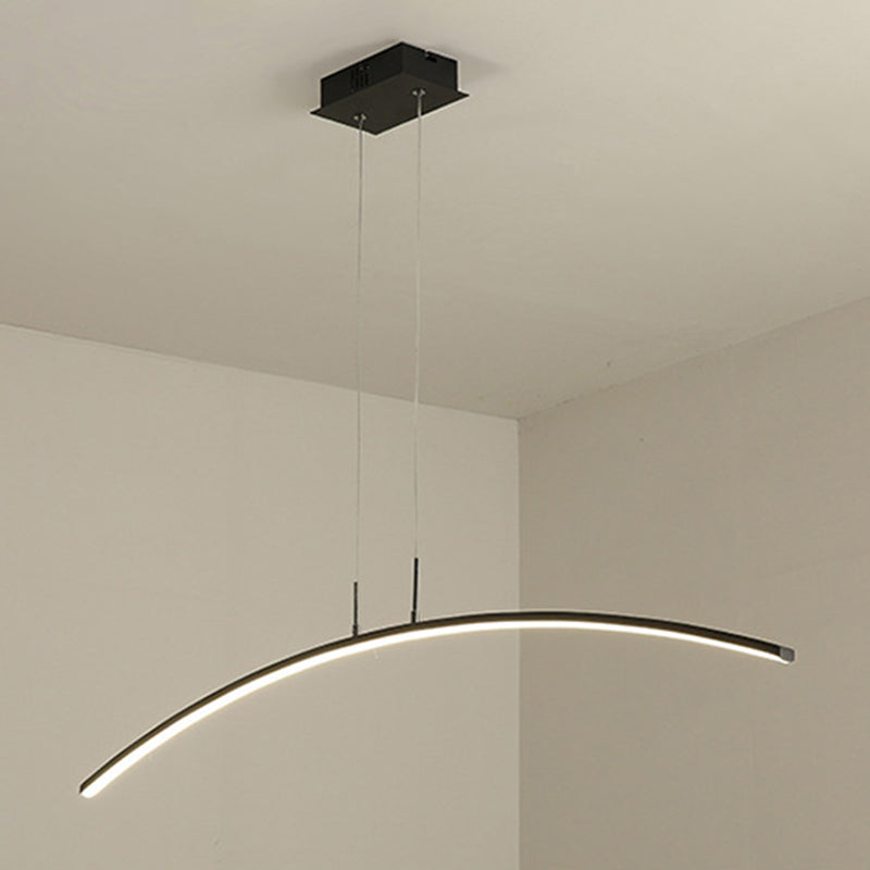 Moderna luce concisa isola a led Luce in ferro laccata Luce con ombra acrilica