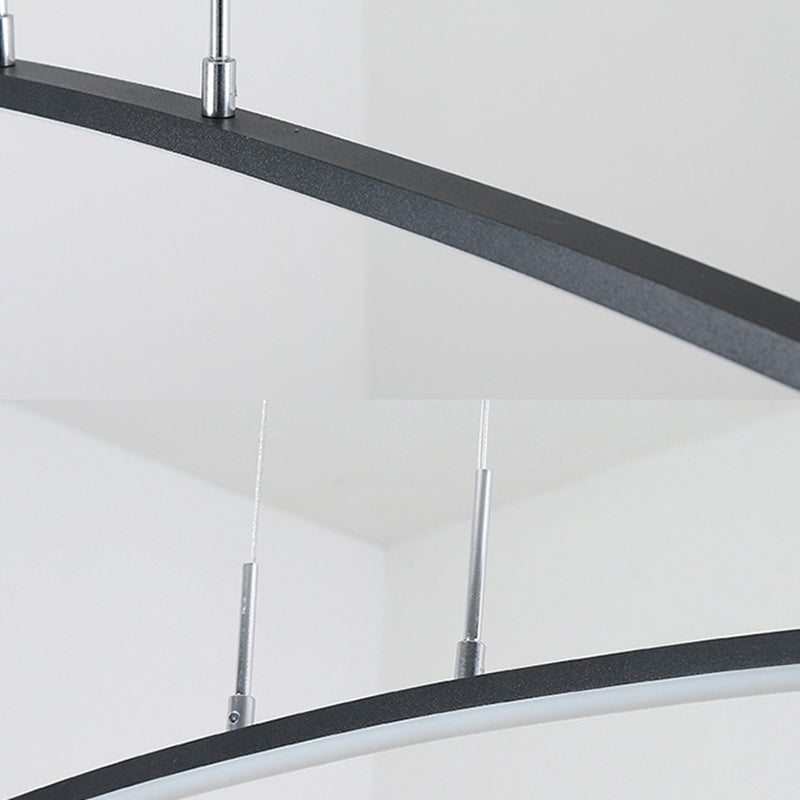 Moderna luce concisa isola a led Luce in ferro laccata Luce con ombra acrilica