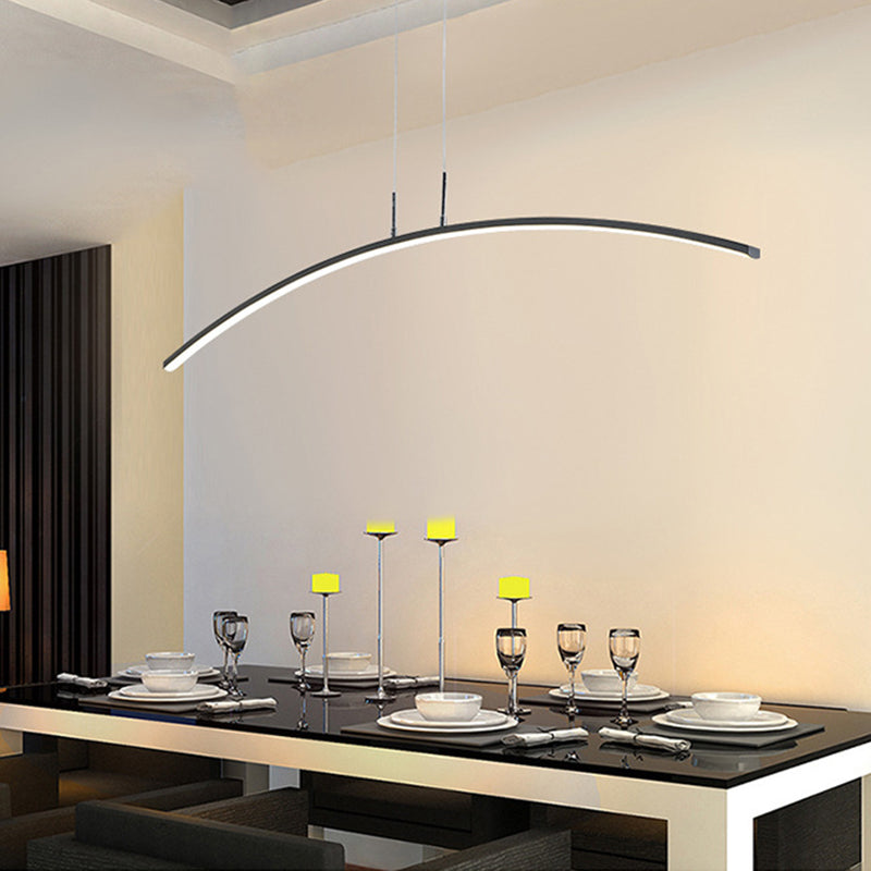 Moderna luce concisa isola a led Luce in ferro laccata Luce con ombra acrilica