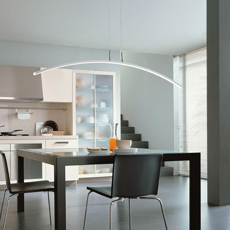 Moderna luce concisa isola a led Luce in ferro laccata Luce con ombra acrilica