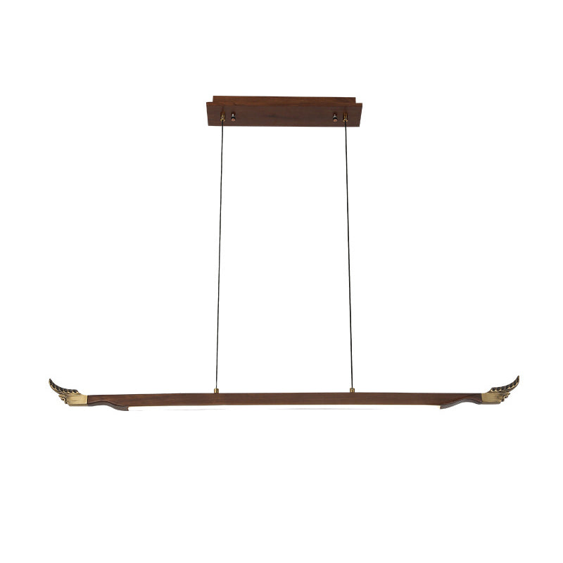 Wood Hanging Pendant Lights Nordic Modern Linear Hanging Lamps for Tea Room