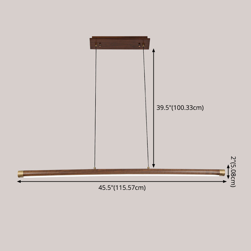 Wood Hanging Pendant Lights Nordic Modern Linear Hanging Lamps for Tea Room