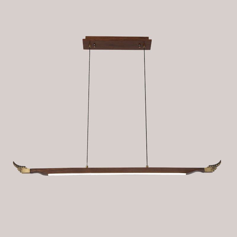 Wood Hanging Pendant Lights Nordic Modern Linear Hanging Lamps for Tea Room