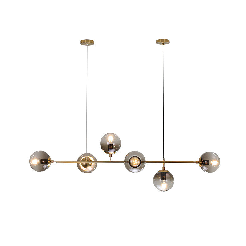 Gold Metal Hanging Ceiling Light Linear Modern Island Lamps for Dining Room