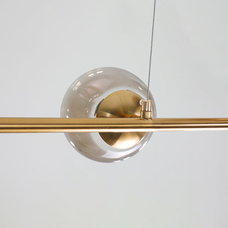 Gold Metal Hanging Ceiling Light Linear Modern Island Lamps for Dining Room