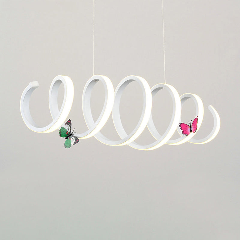 Linear Metal LED Island Light Fixture Modern Ceiling Pendant Light for Dining Room