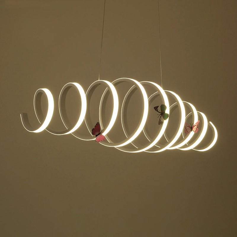 Linear Metal LED Island Light Fixture Modern Ceiling Pendant Light for Dining Room