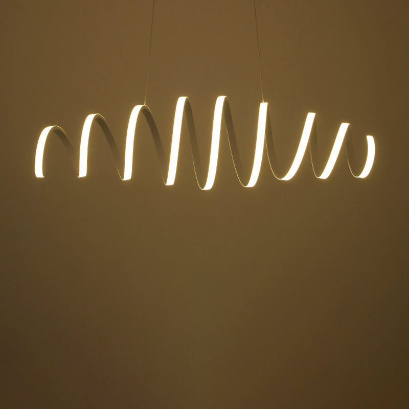 Linear Metal LED Island Light Fixture Modern Ceiling Pendant Light for Dining Room