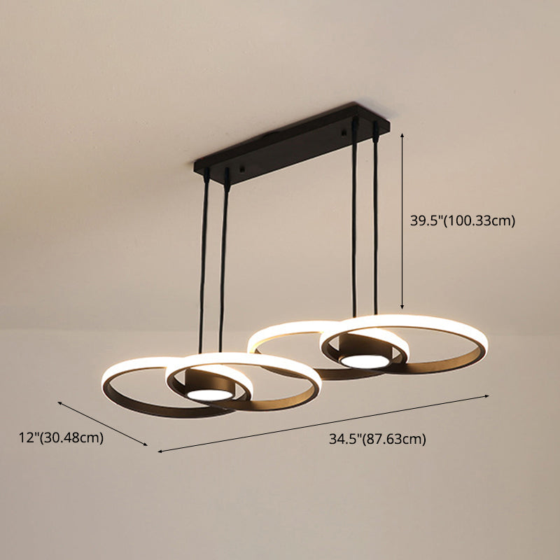 Circles Island Lighting Modern Pendant Chandelier Metal Island Light Fixture